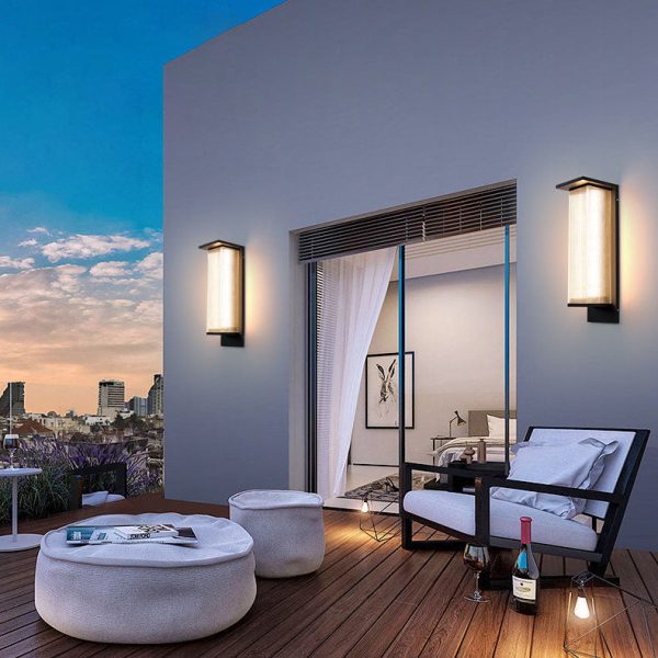 Modern Minimalist Solar Waterproof Rectangular Stainless Steel Acrylic LED Outdoor Wall Sconce Lamp For Outdoor Patio - Image 2