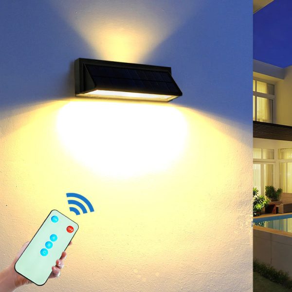 Outdoor Solar Waterproof Rectangular Slant LED Patio Wall Sconce Lamp - Image 2