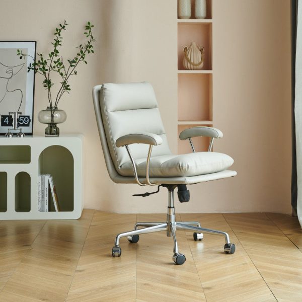 Modern Minimalist Square Upholstered Striped Carbon Steel Desk Chair Backrest Armrest For Home Office - Image 9