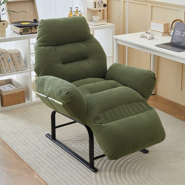 Modern Simplicity Corduroy Cotton Sponge Iron Carbon Steel Square Recliner Footrest Adjustable For Bedroom - Image 2