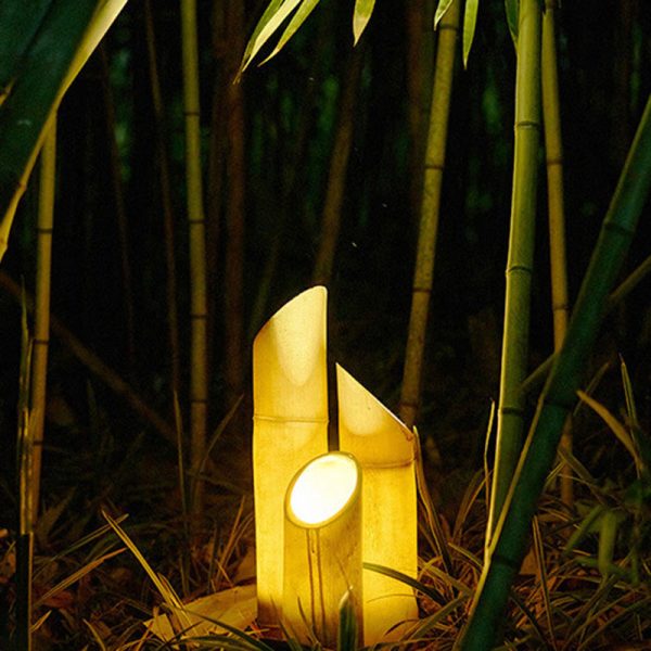 Contemporary Creative Waterproof Solar Resin Bamboo LED Landscape Lighting Outdoor Light For Garden - Image 8