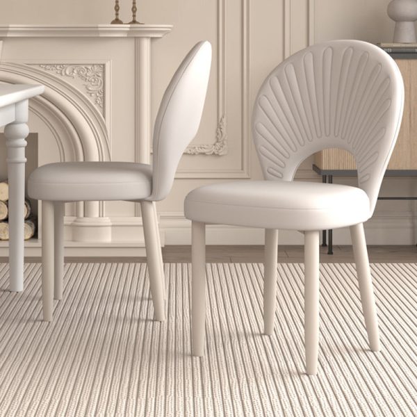 Modern Minimalist Curved Half Round Square PU Leather Iron Dining Chair Backrest Armless For Dining Room - Image 12