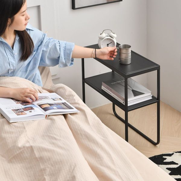 Modern Simplicity Rectangular Frame Iron Side Table 4-Leg For Living Room - Image 10