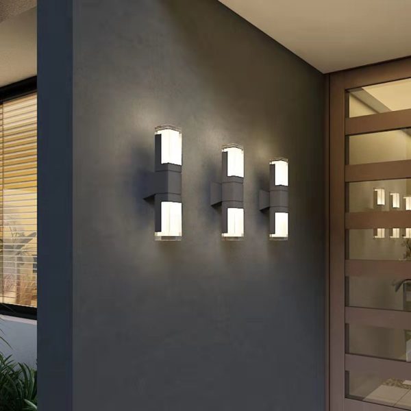 Outdoor Modern Waterproof Rectangular Column LED Wall Sconce Lamp - Image 2