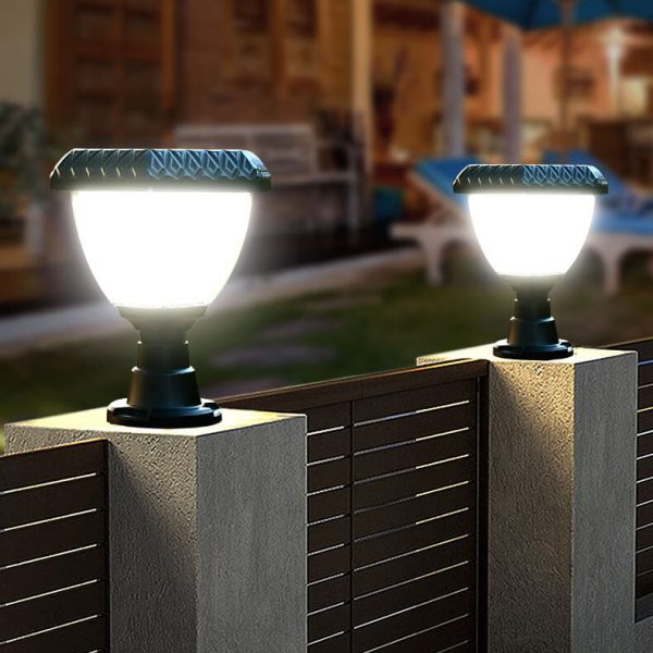 Modern Simplicity Solar Hexagonal Quadrilateral Triangle Round ABS Acrylic LED Post Head Light For Garden
