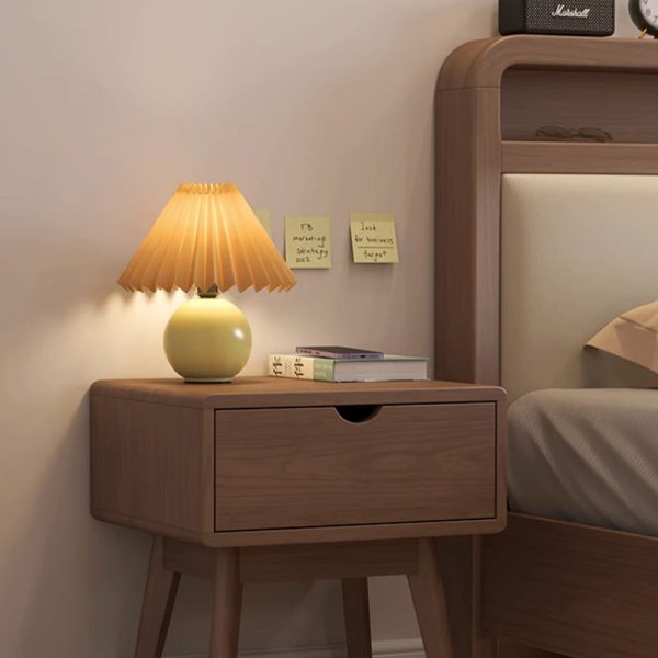 Modern Simplicity Square Cubic Rectangular Rubber Wood Nightstand 1/2 Drawer For Bedside - Image 15