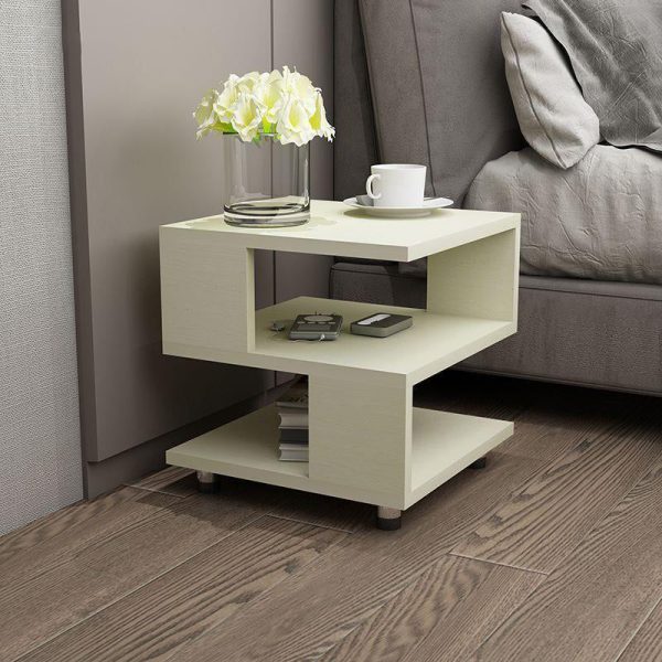 Contemporary Creative Square Cube Plate Side Table 3-Tier For Bedside - Image 10
