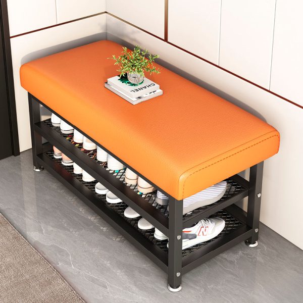 Modern Luxury Rectangle Tech Fabric Carbon Steel Shoe Storage 2-Shelf For Entryways - Image 13