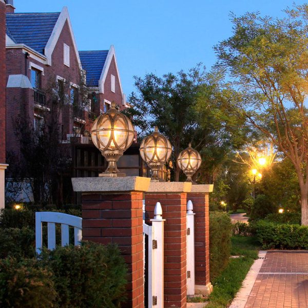 Traditional Colonial Globe Glass Aluminum 1-Light Outdoor Light For Garden - Image 14