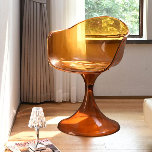 Contemporary Nordic Acrylic Plastics Arc Design Dining Chair Backrest For Dining Room - Image 5