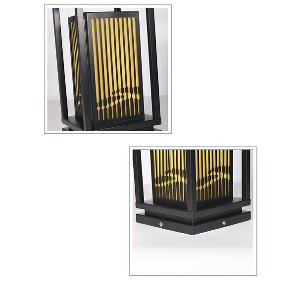 Minimalist Striped Decor LED Black Modern Solar Lights Outdoor Lanterns - Image 10