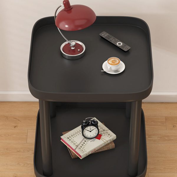 Contemporary Nordic Square Steel End Table 2-Tier For Living Room - Image 10