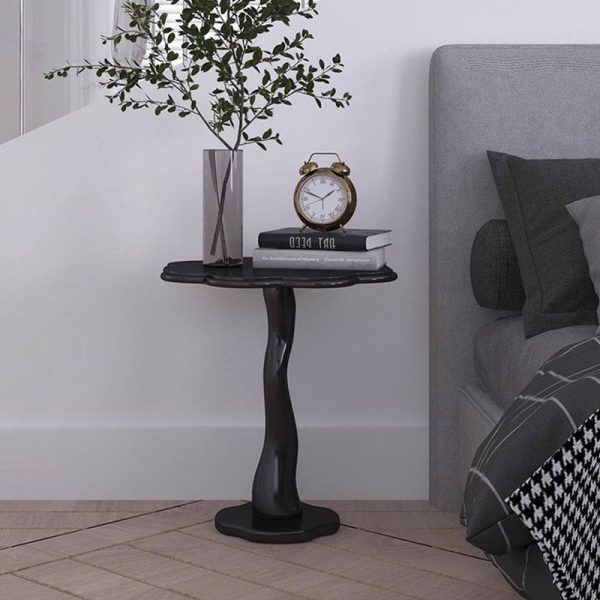 Contemporary Scandinavian Petal Flower Glass Stainless Steel End Table 1-Tier For Living Room - Image 19