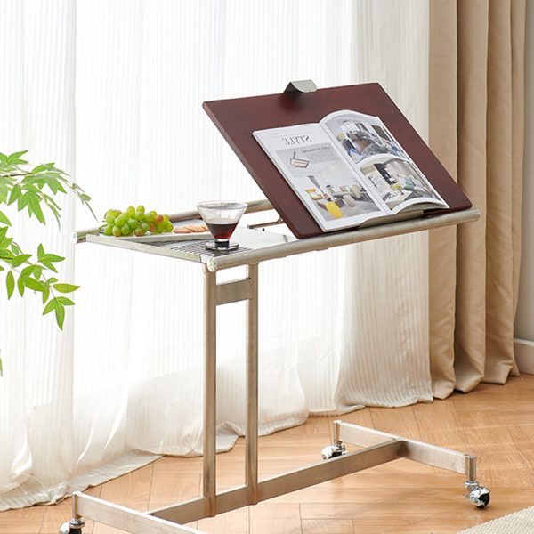 Contemporary Scandinavian Rectangular Elevated Shelf Wood Iron Metal End Table 1-Tier For Living Room - Image 20