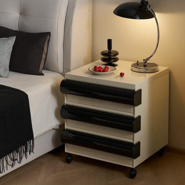 Contemporary Scandinavian Rectangular Cubic Rounded Handle ABS Nightstand 2/3/4 Drawer Movable For Bedroom - Image 21