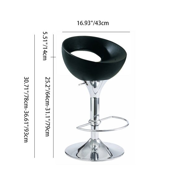 Modern Simplicity Iron ABS Round Bowl Hollowed Bar Stool Footrest Swivel For Kitchen - Image 4