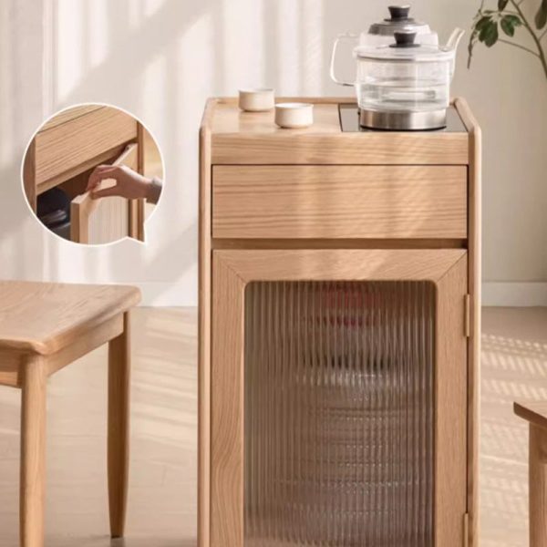 Modern Minimalist Removable Rectangular Solid Wood End Table 1-Drawer For Living Room - Image 3