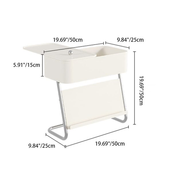 Contemporary Simplicity Rectangular Stainless Steel Side Table 1-Drawer For Living Room - Image 4
