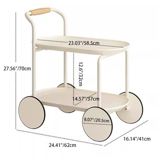 Modern Minimalist Round Rectangle Acrylic Metal End Table 2-Tier For Living Room - Image 4