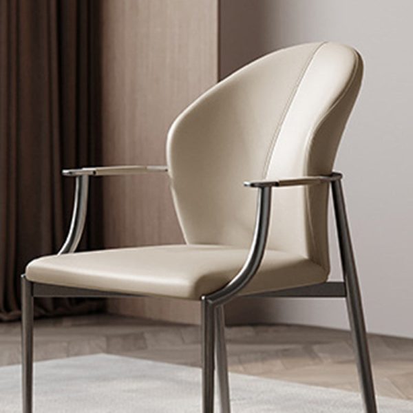 Modern Simplicity Microfiber Leather Stainless Steel Sponge Square Wraparound Dining Chair Backrest Armrest For Dining Room - Image 11
