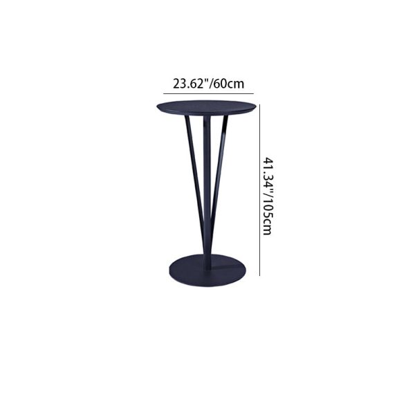 Modern Minimalist Round Iron Steel Plate Bar Table For Dining Room - Image 7