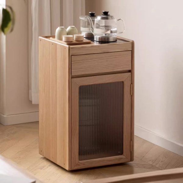 Modern Minimalist Removable Rectangular Solid Wood End Table 1-Drawer For Living Room - Image 14