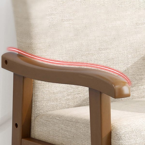 Modern Simplicity Rubber Wood Cotton And Linen Fabric Sponge Square Accent Chair & Table Set For Living Room - Image 11