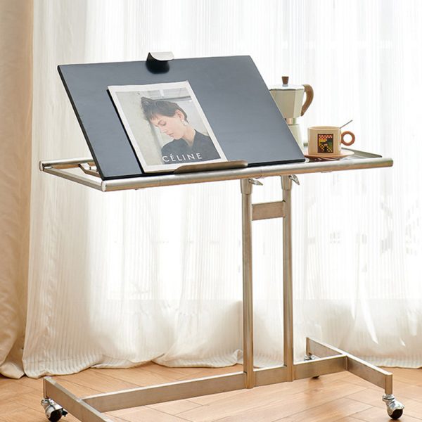 Contemporary Scandinavian Rectangular Elevated Shelf Wood Iron Metal End Table 1-Tier For Living Room - Image 23