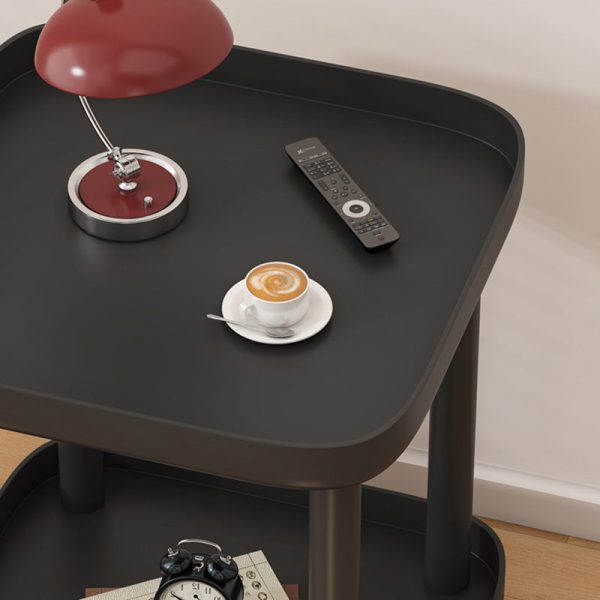 Contemporary Nordic Square Steel End Table 2-Tier For Living Room - Image 9