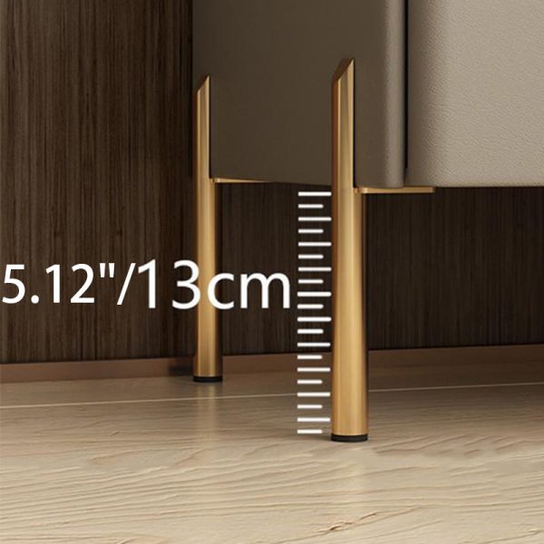 Modern Luxury Rectangular Solid Wood Rock Slab Leather Nightstand 2-Drawer For Bedroom - Image 5