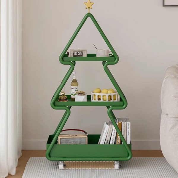 Modern Art Deco Removable Christmas Tree Glass Stainless Steel Side Table 3-Tier For Living Room - Image 10