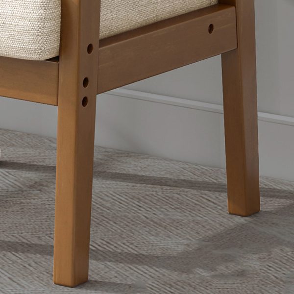 Modern Simplicity Rubber Wood Cotton And Linen Fabric Sponge Square Accent Chair & Table Set For Living Room - Image 12