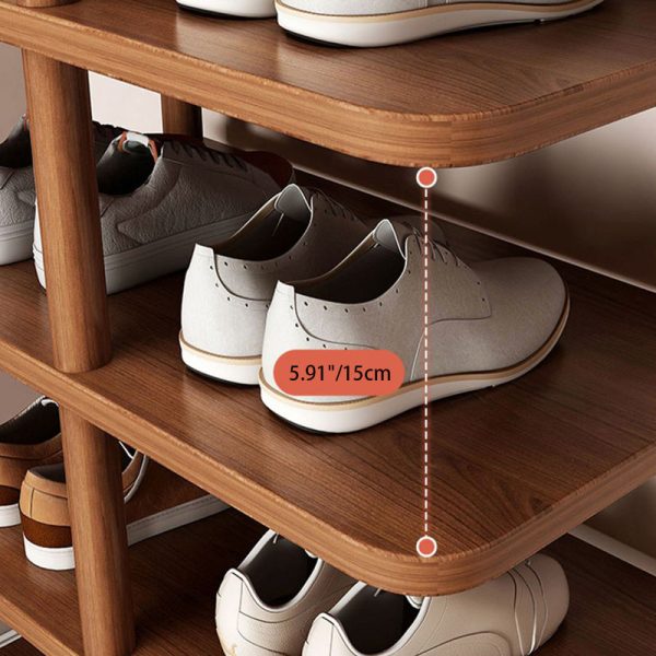 Modern Minimalist Rectangular Cylinder PVC Wood Shoe Storage 6/7 Tier For Entryways - Image 7