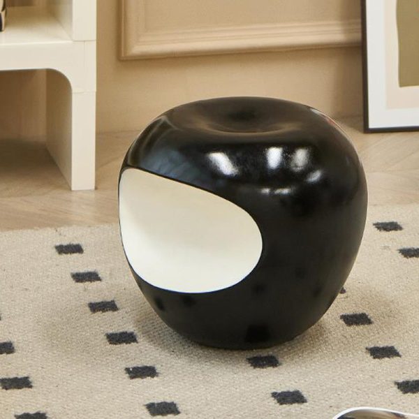 Modern Art Deco Apple Round Resin Chair Backless Armless For Bedroom - Image 14
