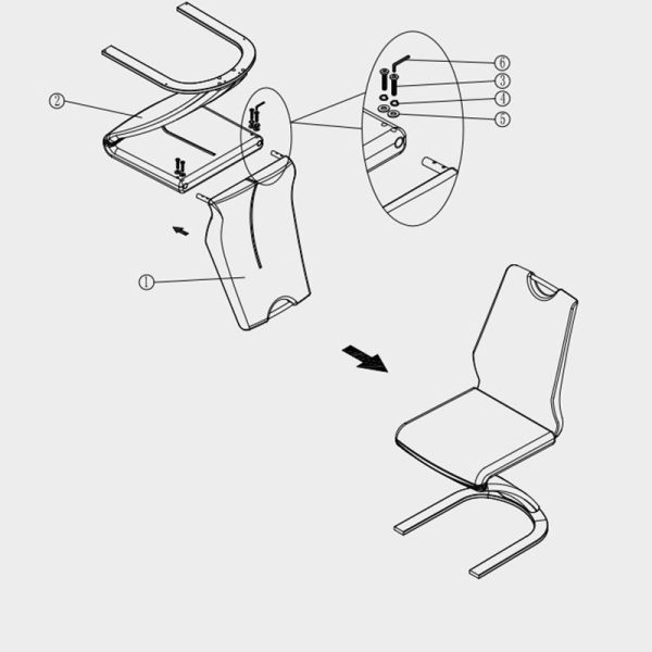 Modern Minimalist U-Shaped Chassis Rectangle Leather Titanium Gold Silver-Plated Dining Chair Backrest Armless For Dining Room - Image 10