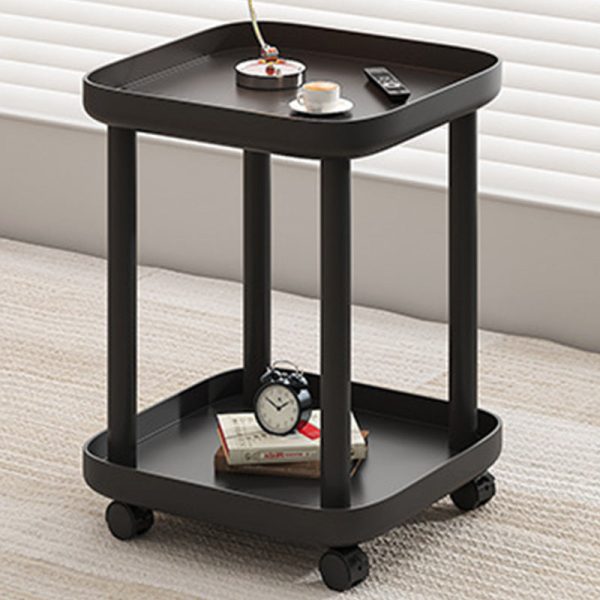 Contemporary Nordic Square Steel End Table 2-Tier For Living Room - Image 14