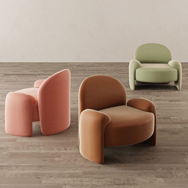 Modern Transitional Rectangular Wood Latex Accent Chair Backrest Armless For Living Room - Image 9