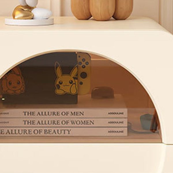 Contemporary Scandinavian Square Rounded Corners Napa Leather Glass Sheet Stainless Steel Nightstand 2-Drawer For Bedroom - Image 10