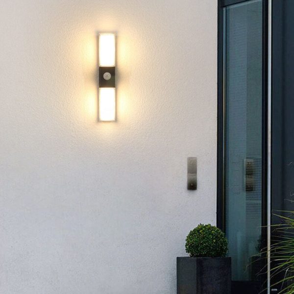 Modern Simple Rectangular Aluminum PC Induction Outdoor Waterproof LED Wall Sconce Lamp - Image 15