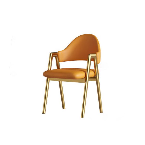 Contemporary Luxury Square Leather Upholstered Dining Chair Backrest Armrest For Dining Room - Image 25