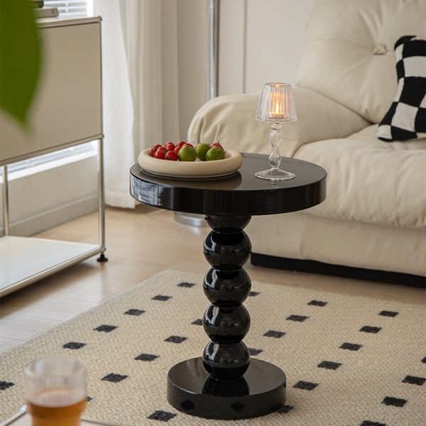 Traditional Vintage Round Beaded Wooden Coffee Table For Living Room - Image 16