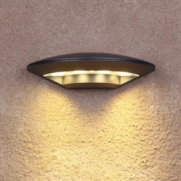 Modern Creative Flying Saucer Round LED Outdoor Waterproof Wall Sconce Lamp - Image 6
