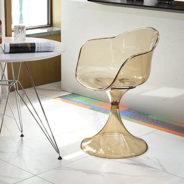 Contemporary Nordic Acrylic Plastics Arc Design Dining Chair Backrest For Dining Room - Image 3