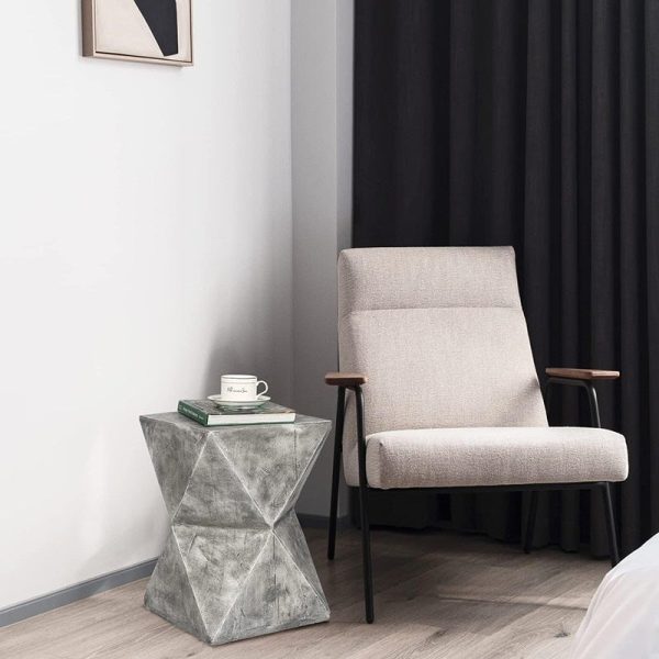 Contemporary Nordic Square Hexagonal Magnesium Oxide End Table For Living Room - Image 7