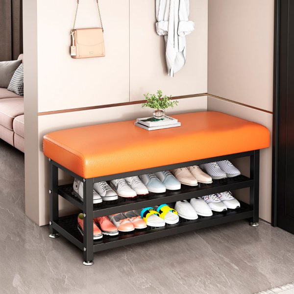 Modern Luxury Rectangle Tech Fabric Carbon Steel Shoe Storage 2-Shelf For Entryways - Image 2