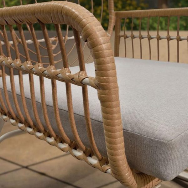 Traditional Chinese Square Cushion Rattan Sponge Alloy Steel Recliner Backrest Armrest For Living Room - Image 5