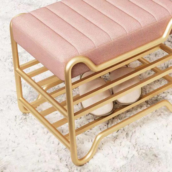 Modern Luxury Upholstered Rectangular Technology Cloth Sponge Portable Footstool Backless Armless For Entryways - Image 16