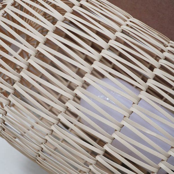 Japanese Simple Rattan Column Waterproof 1-Light Outdoor Lawn Floor Lamp - Image 13