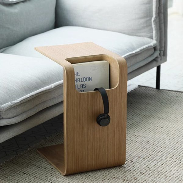 Modern Minimalist Rectangular Solid Wood End Table Storage For Living Room - Image 16