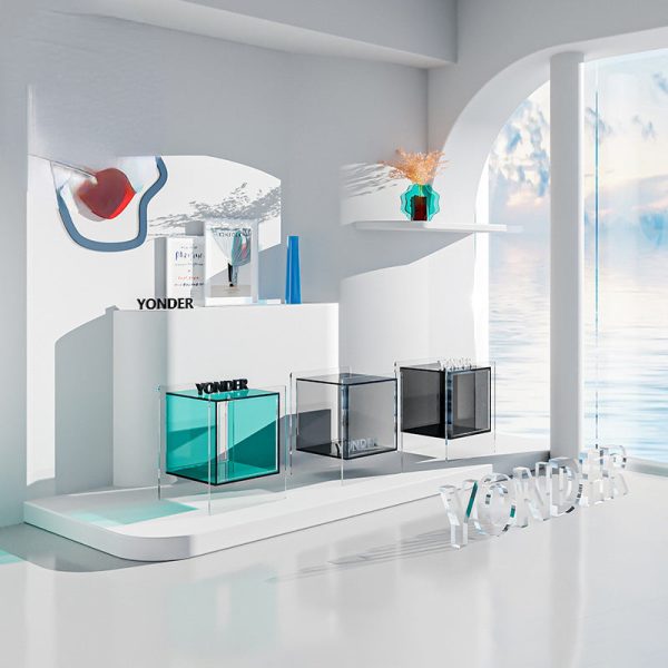 Modern Minimalist Square Acrylic Nightstand For Bedroom - Image 12